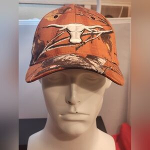 Texas Longhorns UT Orange Camo Baseball Cap Hat Steer Logo Size M/L